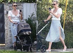 Siêu mẫu Karlie Kloss thư thả đưa con đầu lòng ra phố dạo chơi