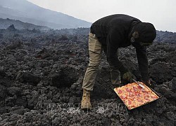 Độc đáo bánh pizza nướng bằng hơi nóng dung nham núi lửa