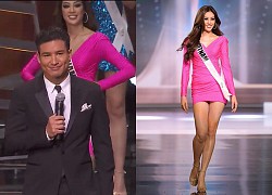 Khánh Vân có vị trí đứng thuận lợi ngay sau nam MC, cameraman của Miss Universe ưu ái cứ quay đại diện Việt Nam mãi thôi!