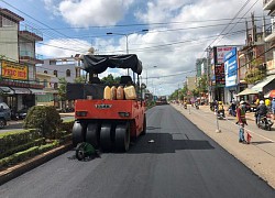 Nữ công nhân làm đường bị xe lu cán chết