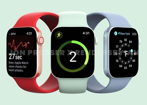 Ảnh render Apple Watch Series 7 hé lộ ngôn ngữ thiết kế trên các sản phẩm của Apple