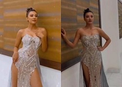 Khoe trình catwalk trước thềm Miss Universe 2021, Á hậu Kim Duyên khiến dân tình bỏng mắt trước bộ đầm xẻ tứ tung