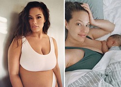 'Mẫu béo' Ashley Graham rụng tóc thành mảng sau sinh