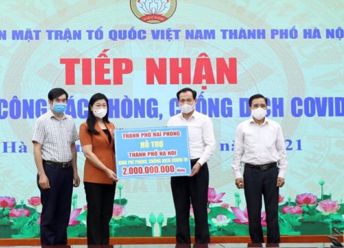 TP Hải Phòng ủng hộ Hà Nội hai tỷ đồng để phòng, chống dịch Covid-19