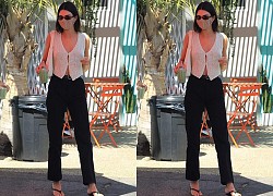 Kendall Jenner diện áo lưới buông cúc hờ hững gợi cảm ra phố