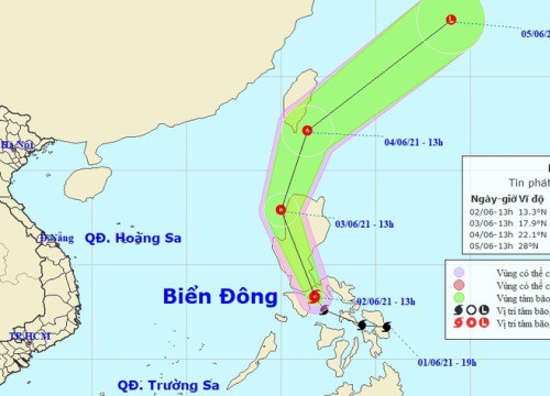 Bão cấp 8 hình thành gần Biển Đông