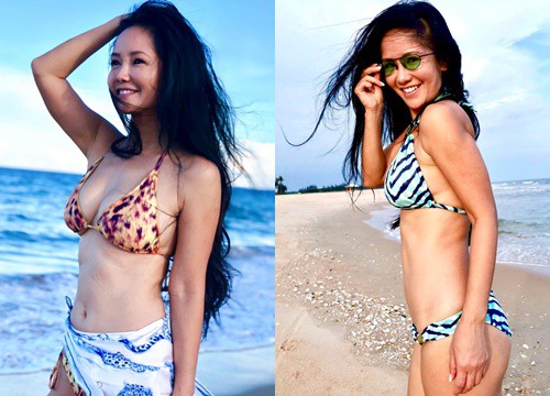 Hồng Nhung chăm diện bikini khoe sắc vóc tuổi 51