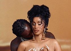 Cardi B chụp khỏa thân khoe bụng bầu với chồng