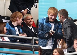 Spotlight trận Anh - Đức đổ dồn vào 5 giây Ed Sheeran e thẹn bên David Beckham rồi quay sang "hú hí" với cậu con Romeo