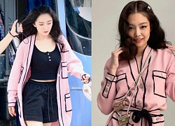 Dáng đẹp là thế nhưng nếu so với vòng 1 và vòng eo hoàn hảo của Dương Mịch thì Jennie lại thành "tiểu học" mất rồi!