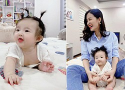 Đông Nhi cắt tóc mái ngố cho con gái, Winnie ngơ ngác đáng yêu