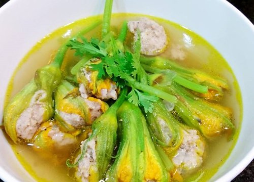 Canh bông bí nhồi chả cá thác lác ngon ngọt thanh mát