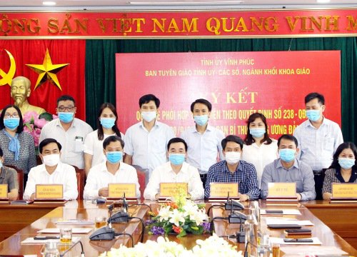 Vĩnh Phúc: Ký kết Quy chế phối hợp giữa Ban Tuyên giáo Tỉnh ủy với các sở, ngành Khối Khoa giáo