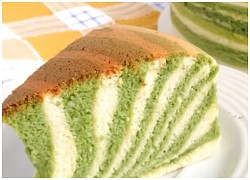 Cách làm bánh bông lan phô mai ngựa vằn matcha Nhật Bản thơm béo hấp dẫn