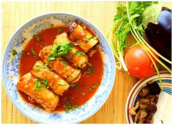 Cà tím cuộn đậu sốt cà chua