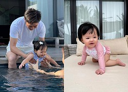 Con gái Cường Đô La cực thích thú khi được đi bơi