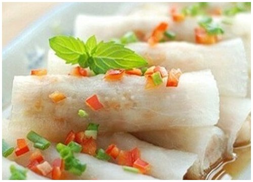 Củ cải cuốn tôm thịt hấp