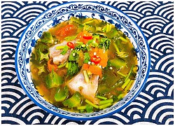 Canh chua đầu cá diêu hồng nấu đậu rồng