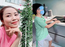 Mùa dịch nhà Ốc Thanh Vân: Con trai bao bịt kĩ khi vào bếp