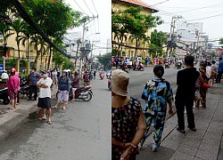 Dân Sài Gòn xếp hàng dài trăm mét chờ mua thực phẩm ở "siêu thị dã chiến"