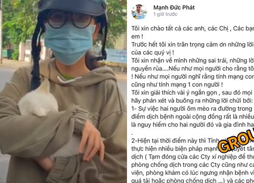 Mới - Vụ phạt đôi nam nữ chở mèo đi khám, CSGT lên tiếng đáp trả: "Một số bạn chửi tôi không có đức"