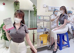 Khoe ảnh tiêm vắc xin, cô giáo Âu Hà My gây sốc bởi vòng 1 như sắp "nổ tung"