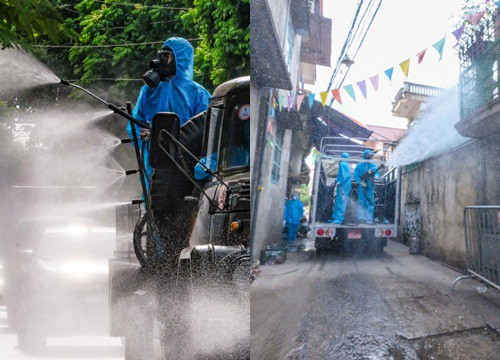 Phun khử khuẩn toàn bộ thị trấn Quốc Oai, Hà Nội vì chùm ca bệnh phức tạp