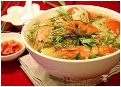 Canh hoa chuối nấu tôm