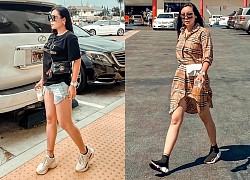 Ngọc Ánh Kim khoe street style toàn đồ hiệu