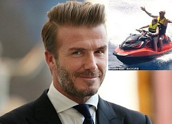 Con gái 10 tuổi lái môtô nước chở David Beckham