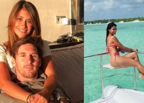 Vợ Messi gây choáng với bikini siêu nhỏ