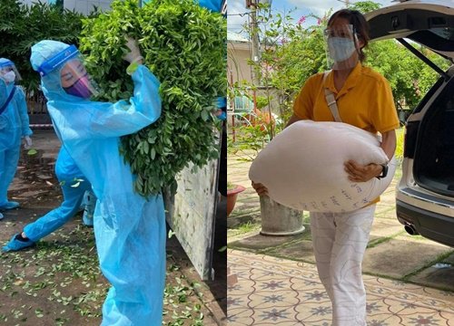 Mỹ nhân Việt không ngại nặng nhọc, bốc vác khi làm tình nguyện viên