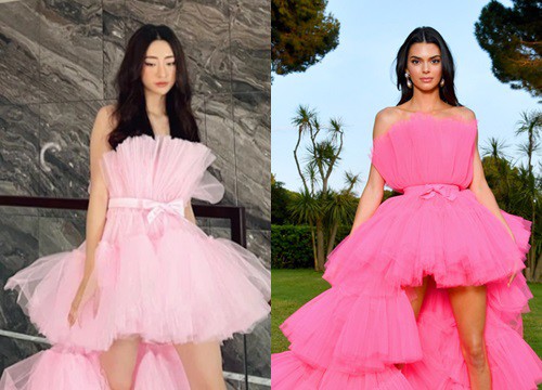 Tưởng đụng hàng Kendall Jenner nhưng sao váy Hoa hậu Lương Thuỳ Linh giống đạo nhái thế này?