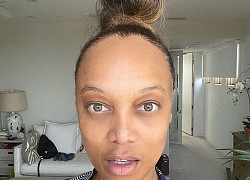 Tyra Banks khi để mặt mộc và cởi tóc giả