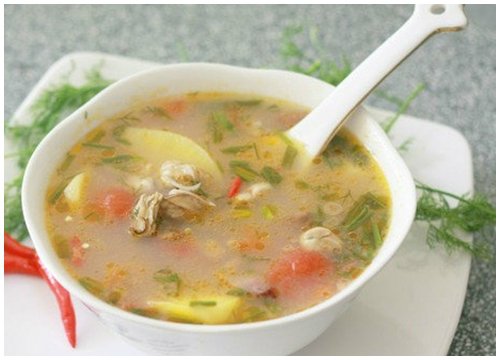 Canh hà biển nấu chua lạ miêng, bổ dưỡng