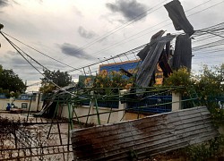 Mưa kèm lốc xoáy tốc mái 23 căn nhà, hàng trăm ha lúa bị quăng quật