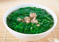 Canh cải cúc nấu thịt băm thơm ngon