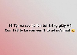 Câu hỏi oái oăm nhất lúc này: 96 tỷ của ca sĩ "vùng đất cấm" sao kê nặng 1,9kg, nhưng 178 tỷ lại chỉ có 1 tờ A4?