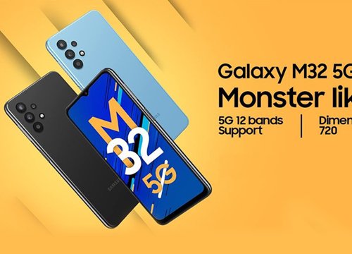 Galaxy M32 5G ra mắt: Dimensity 720, pin 5000 mAh, giá 282 USD