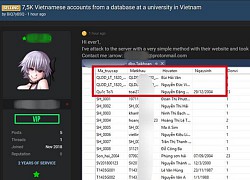 Thêm 7.500 hồ sơ sinh viên một trường đại học tại Việt Nam bị rao bán trên MXH