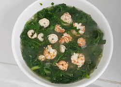 2 cách nấu canh cải cúc - tần ô với tôm sú và chả cá thơm ngon, đơn giản