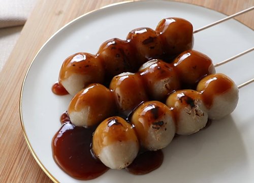 Cách làm bánh gạo nướng Nhật Bản - Mitarashi dango dẻo mềm thơm ngon