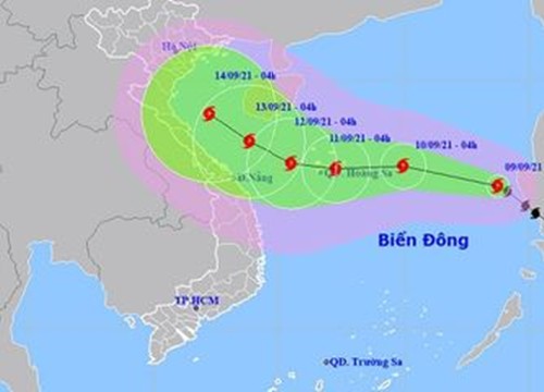 Bão số 5 giật cấp 11, cách quần đảo Hoàng Sa 780km