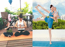 Khoảnh khắc 3 nhóc tì nhà Hồ Ngọc Hà học mẹ tập yoga