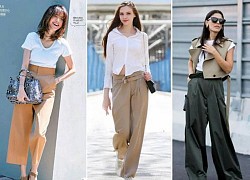 Trình diễn mốt thời trang cuối hè đầu thu, 4 cách mặc quần ống rộng tôn dáng mà vẫn sang chảnh của kiều nữ tuổi 40