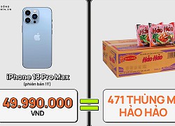 Một chiếc iPhone 13 có thể mua được: 5,5 tấn rau, 471 thùng mì hoặc tới 4 năm ăn phở!!!