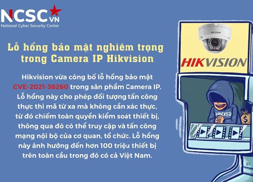 Khai thác lỗ hổng bảo mật của camera IP có thể gây rủi ro cho các cơ sở hạ tầng quan trọng