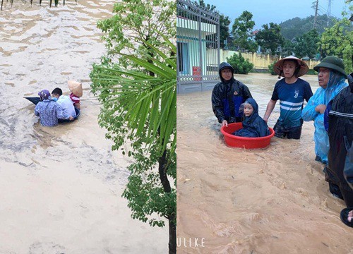 Quảng Ninh: Mưa lớn bất ngờ khiến nhiều tuyến đường ngập úng nghiêm trọng, phụ huynh phải dùng chậu đón con đi học về