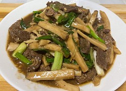 Cách làm nấm đùi gà xào thịt bò thanh vị, ngon khó cưỡng
