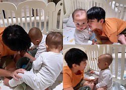 Lisa và Leon hớn hở chơi cùng anh hai Subeo, còn ôm ấp cực tình cảm